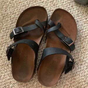 Black Leather Sandals